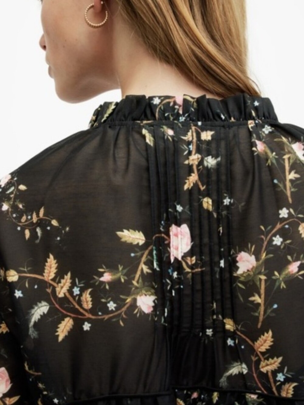 All Saints Mindy Oto Floral Women’s Mini Tiered Trapeze Dress Size 6 - Picture 8 of 16